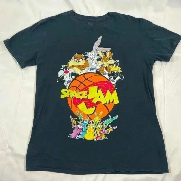 Looney Tunes-Space Jam-Mens T-Shirt size L 100% Cotton Michael Jordan Bugs bunny - Picture 1 of 9